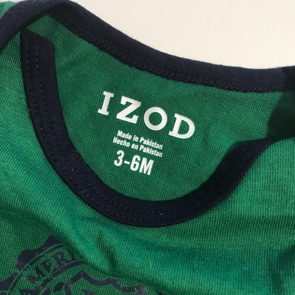 Izod Onesie. NOS with tags.Green with black trim - Picture 4 of 7